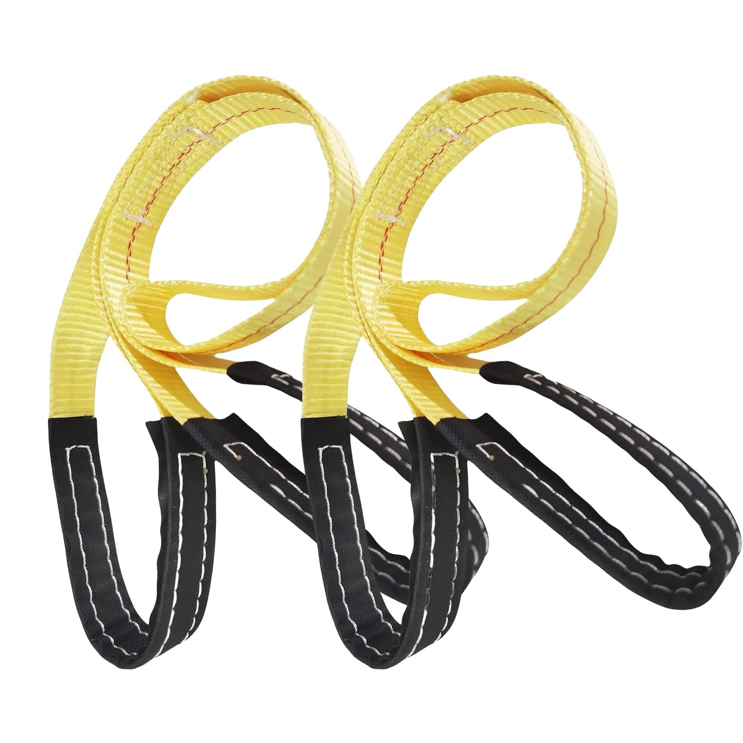 AsgenoX 2 Pack 1 "x6' Lift Sling Straps Reinforced Loops 1 inch 6 Feet Tree Saver Strap 8000 Pound Capacity, Lifting Straps for Hoist, Winch Straps Yellow