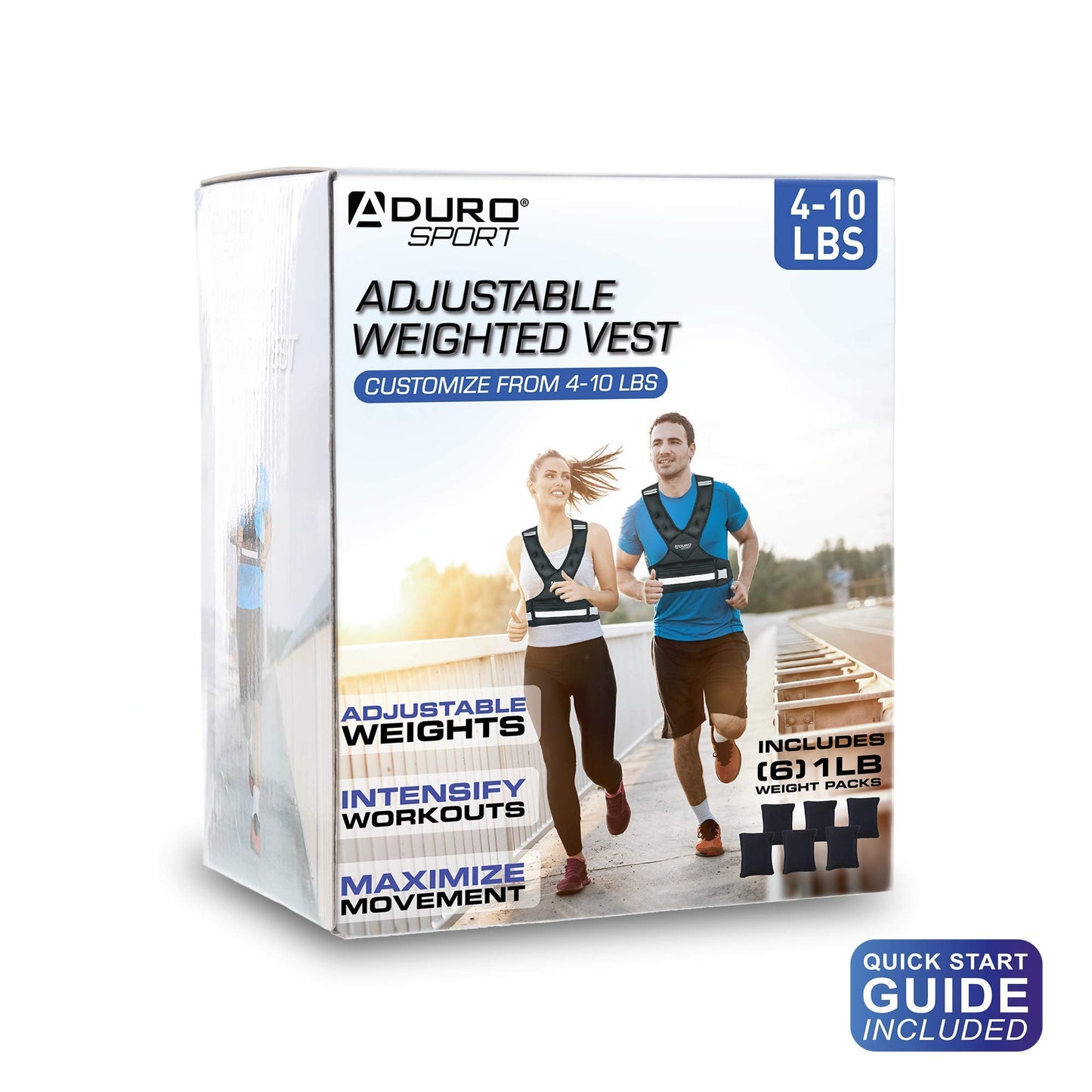 "Aduro Sport Adjustable Weighted Vest Workout Equipment, 4lbs-10lbs Body Weight Vest for Men, Women, Kids"