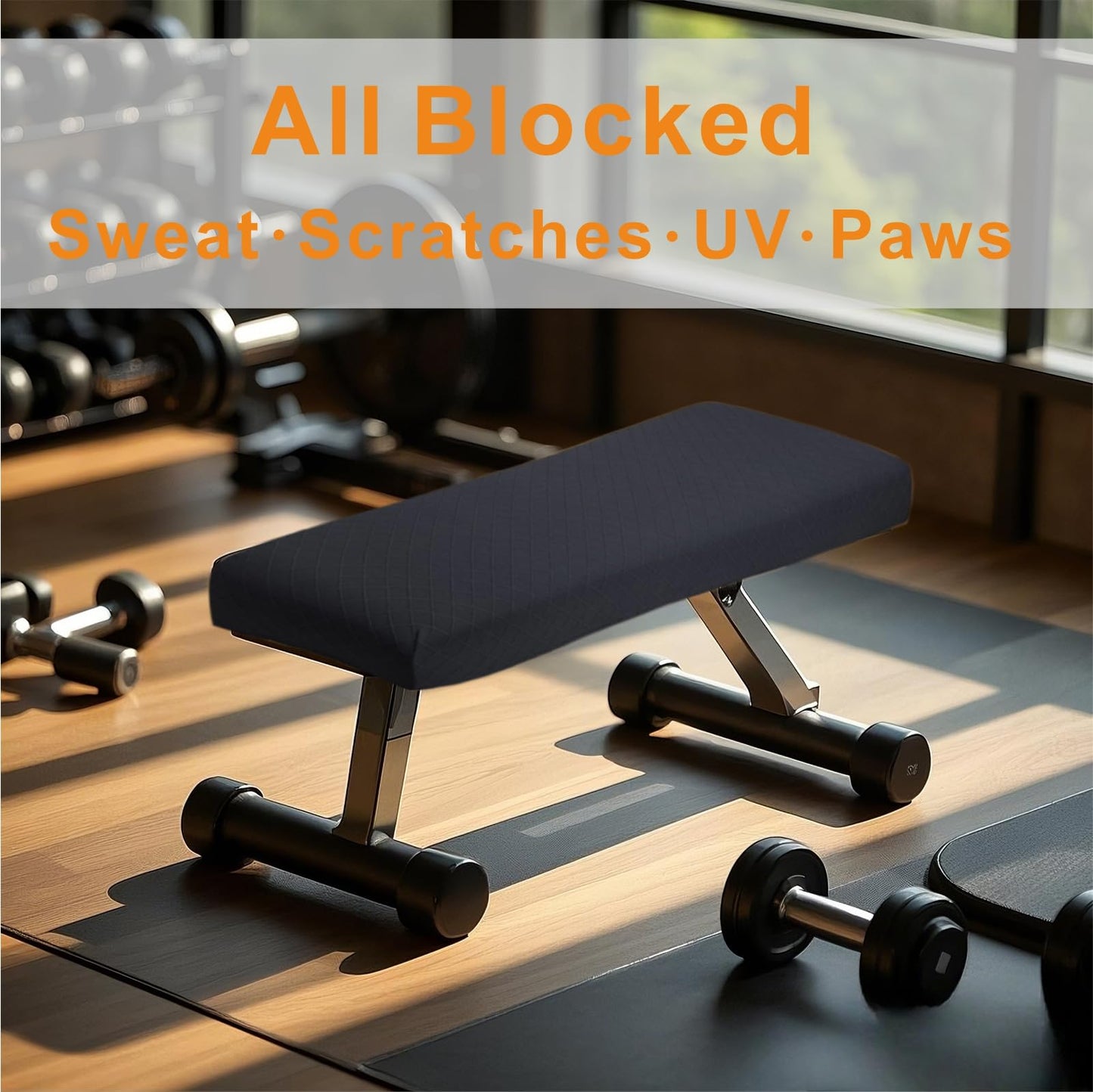VeyoStories Weight Bench Cover, Workout Gym Bench Cover, Gym Bench Cover, Protection for Adjustable Flat Weight Exercise Fitness Bench, Sit-up Board - Dustproof, Anti-Slip & Machine Washable.