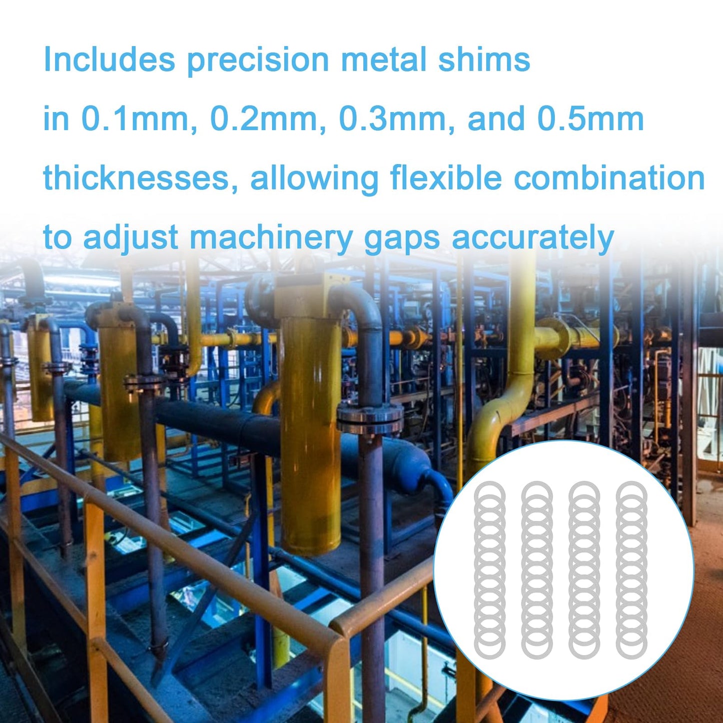 Compatible M17×24MM Steel Shim Washer Kit – Precision Metal Shims 0.1/0.2/0.3/0.5mm for Machinery Alignment, Fits M17 Metric Bolts