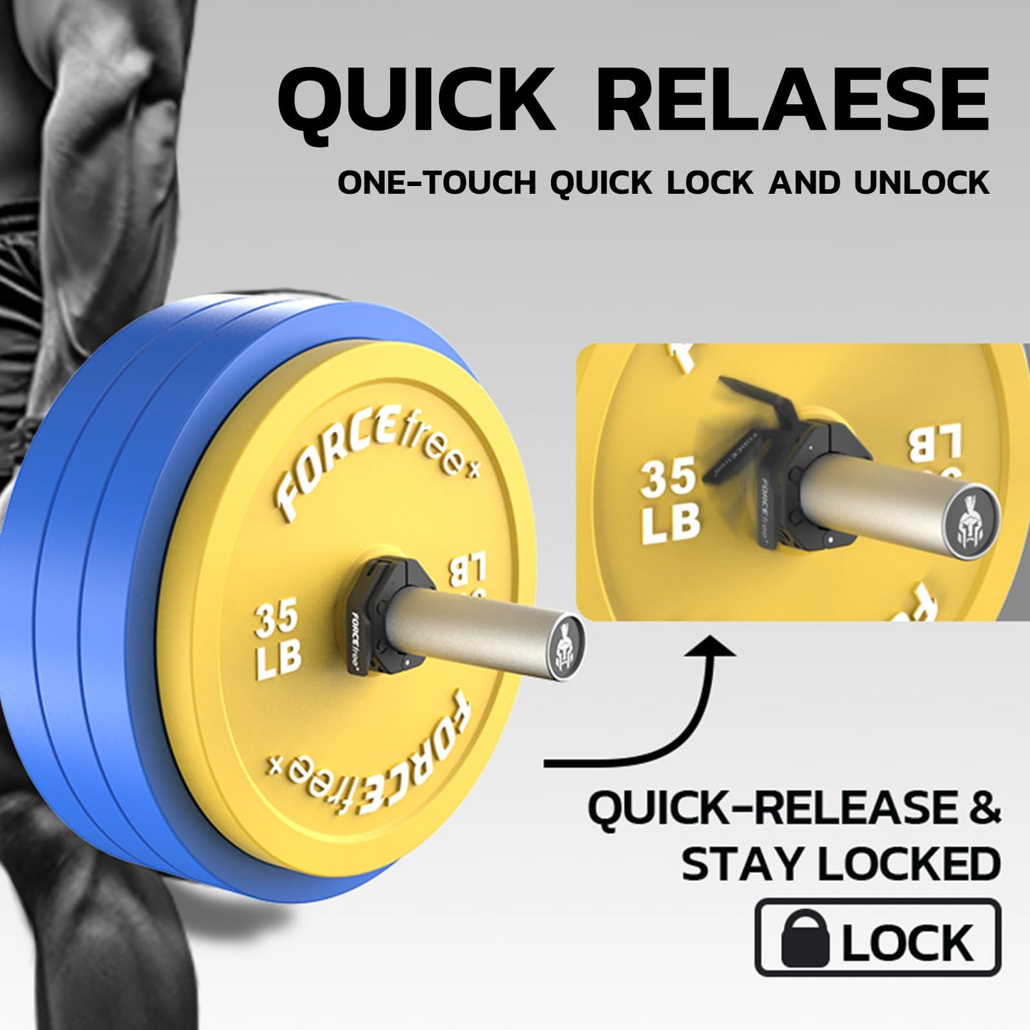 Quick Release Olympic Barbell Collars 2" (Pair) - Non-Slip Weightlifting Barbell Clips for Secure Powerlifting, Home & Gym - High-Strength Metal Bar Clamps