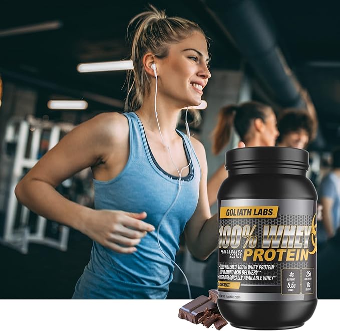 Goliath Labs 100% Whey Protein Powder Isolate/Blend | Fast-Absorbing Workout Supplements | 25g of Pure Protein and 5.5g of BCAAs in Each Serv | Vanilla, 5 lbs, 68 Servings | Package May Vary