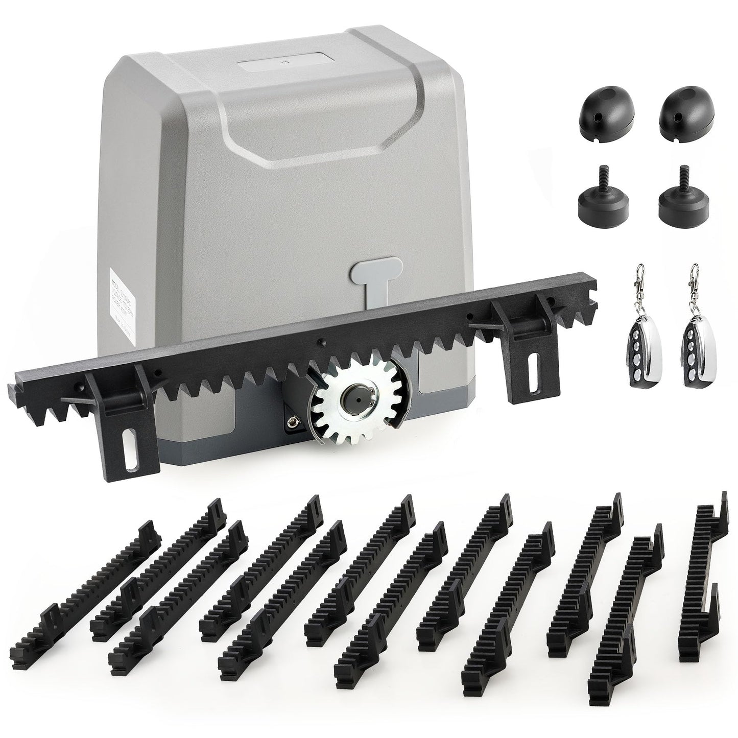 CO-Z 3300lb Rack Driven Sliding Gate Opener with Alarm System, 550W Automatic Gate Opener with Remote Controls, Electric Gate Motor for Gates up to 40ft, Complete Rack Gate Operator Kit for Driveways