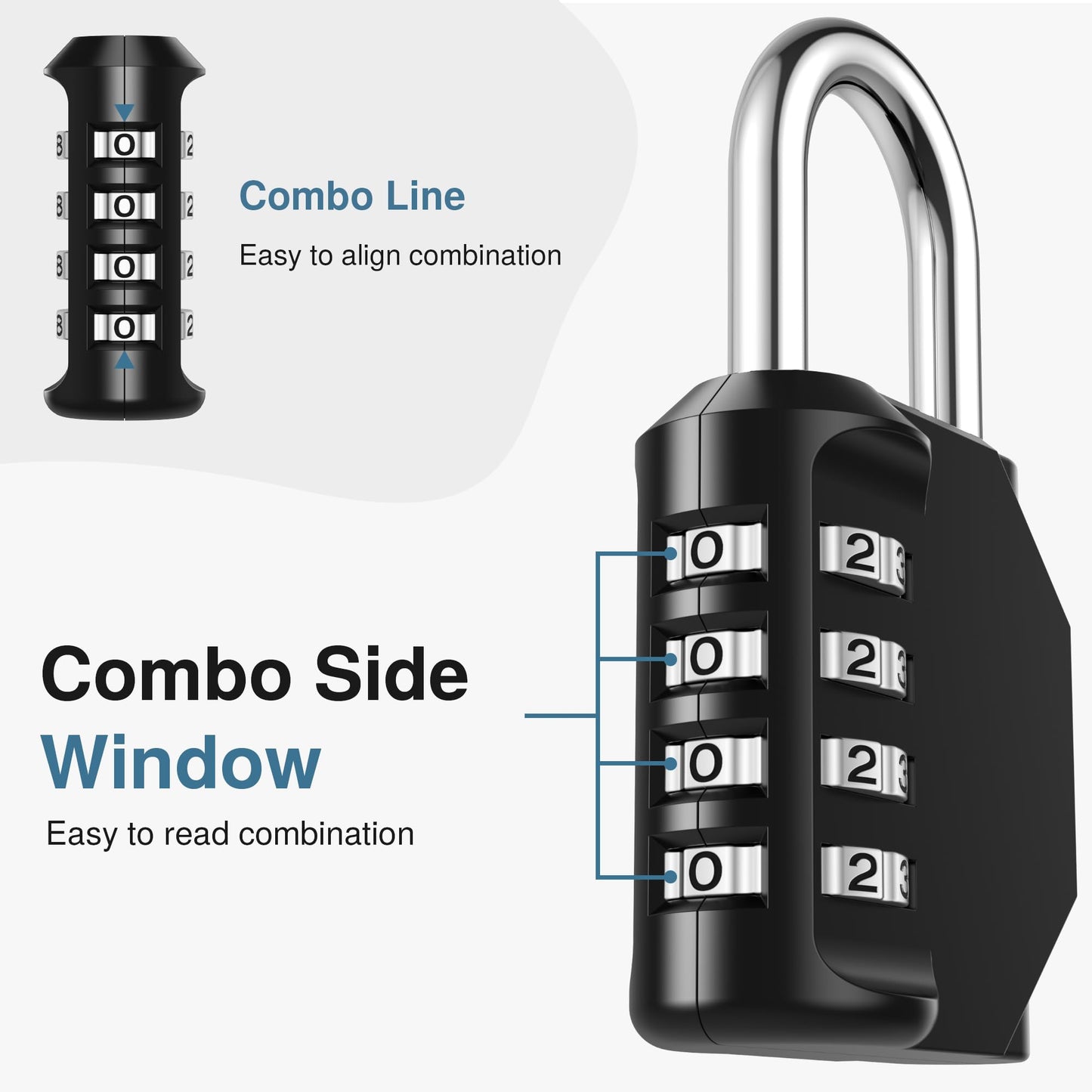 Puroma Combination Lock 10 Pack 4 Digit Waterproof Locker Locks Secure Outdoor Padlock for Gym Lockers, Toolboxes, Gates, Fences, Storage, Sports Locker, Cabinets (Black)