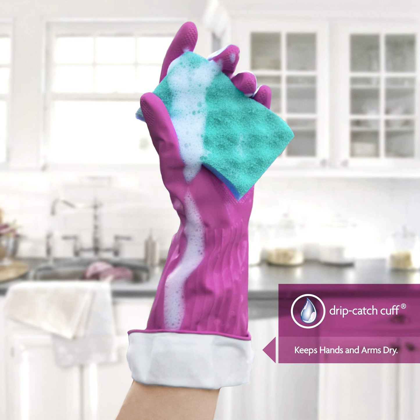 PLAYTEX Living Reusable Rubber Cleaning Gloves – Durable Household Gloves, Large, (Pack of 3)