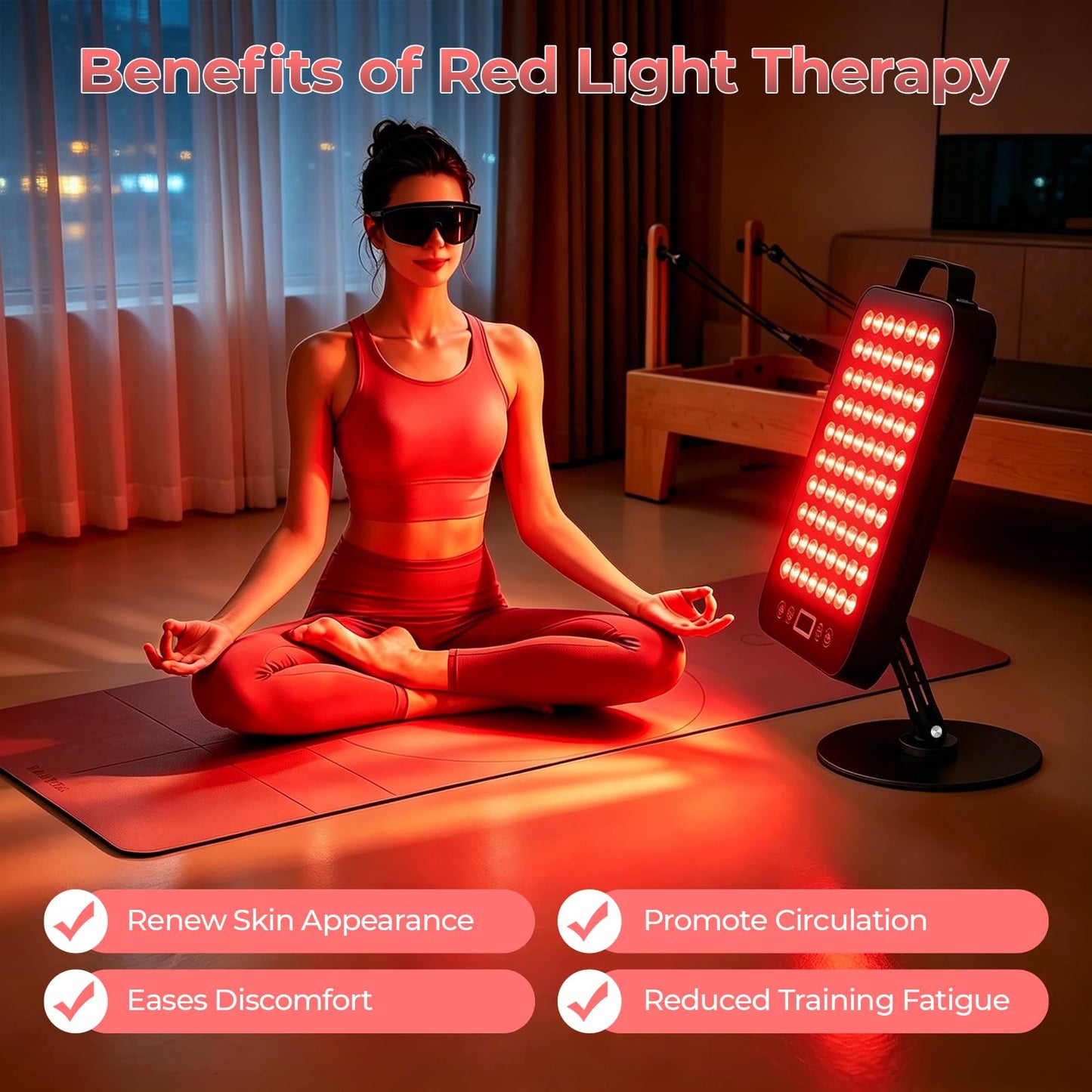 Red Light Therapy Panel for Face and Body, 78 LEDs Dual Chip 660nm Red Light & 850nm Near Infrared Light Device with Rotatable Stand and Magnetic Remote for Skin, Sleep, Athletic Performance