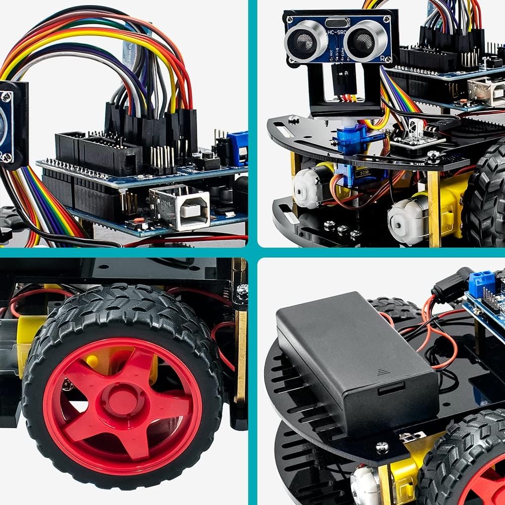 R3 Hosyond Smart Robot Car Project Kit Compatible with Arduino IDE, with Tutorial, Bluetooth, Line Tracking, Ultrasonic