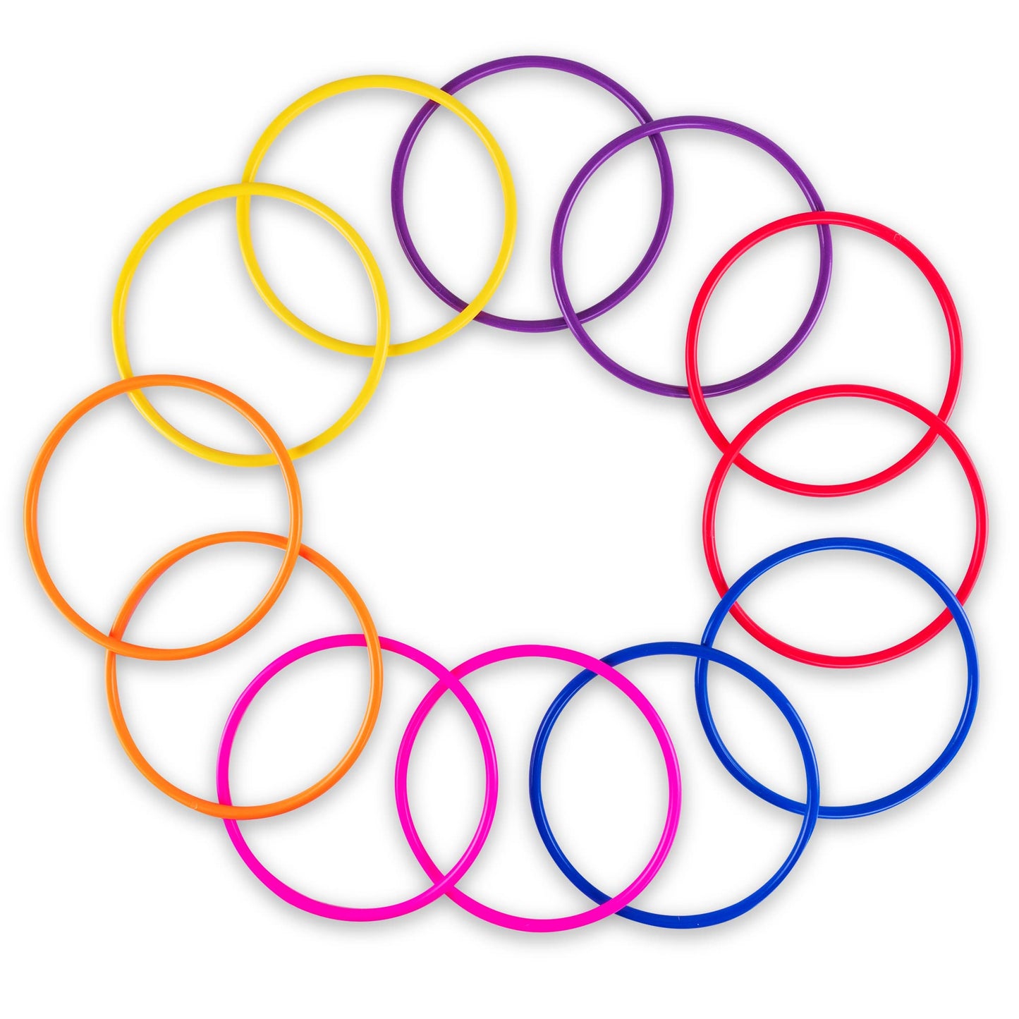 Super Z Outlet Colorful Plastic Ring Toss Outdoor Activity Games for Sports Practice Speed Agility Training (12 Pack)