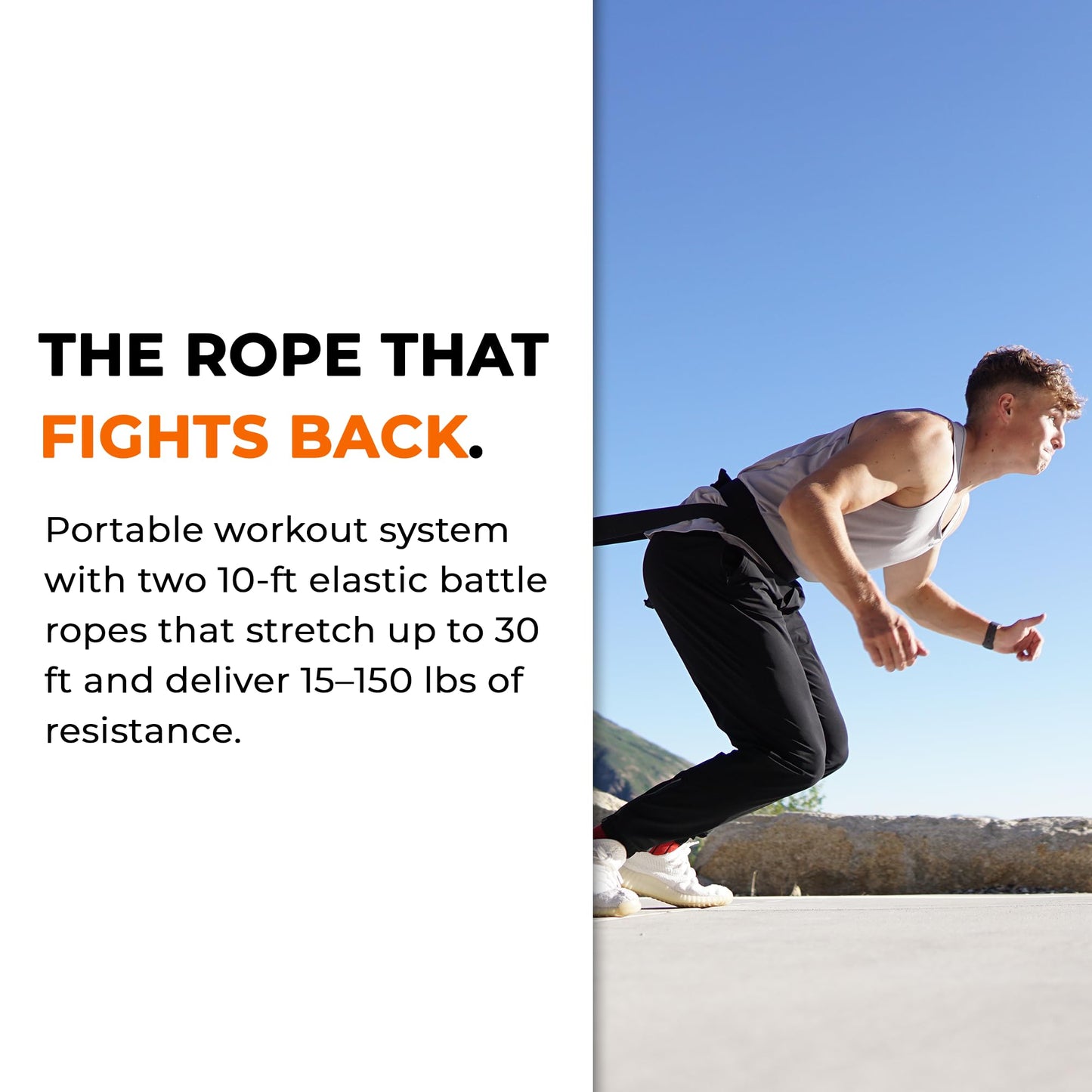 Stroops Son of The Beast Resistance Bands Battle Ropes Set | Elastic Training Rope with Power Pull Belt, Anchors, Carabiners & Agility Dots for Full Body Training | 77Lbs, Pro Kit - Black