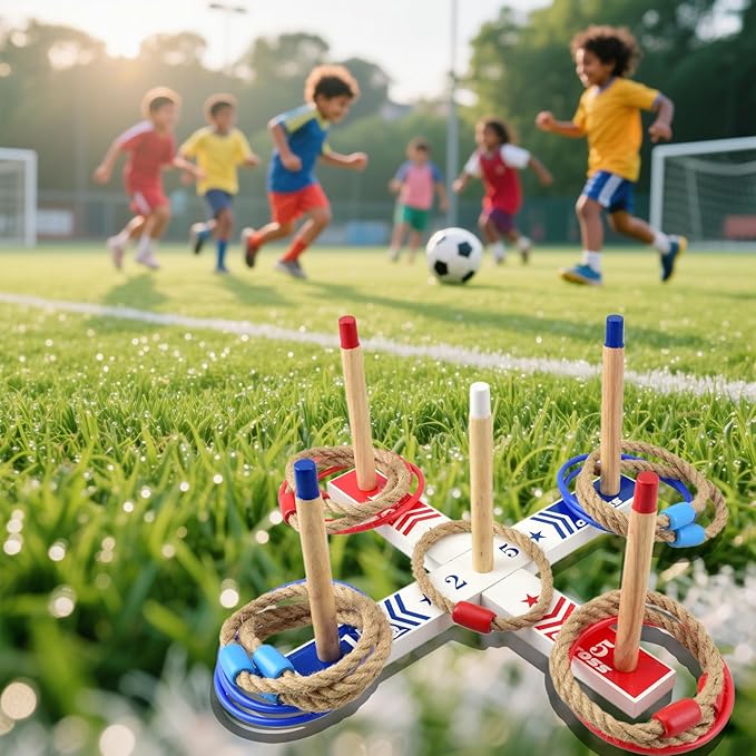 OUTOSS-Rope Toss Ring Replacement Parts (Size-5") for Adults and Kids,Durable Jute Rope Ring Toss Rings for Backyard Ring Toss Game,Outdoor Party Games(Hemp Rope Rings-10Packs)