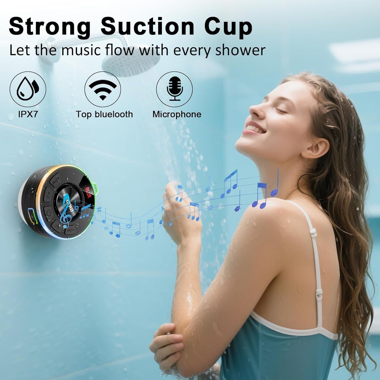 Dyurwa Portable Shower Speaker Loud Clear Sound with Suction Cup