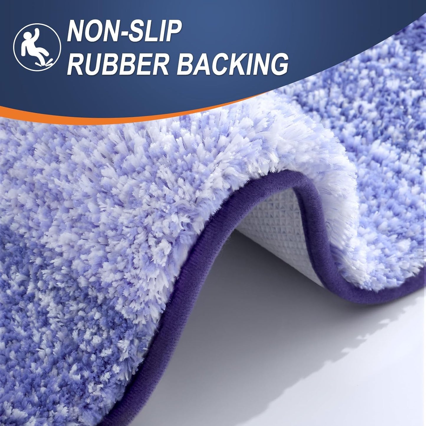 OLANLY Bathroom Rugs - Extra Soft Absorbent Microfiber Mat 34x21 | Quick Dry, Rubber Backing, Blue-Violet