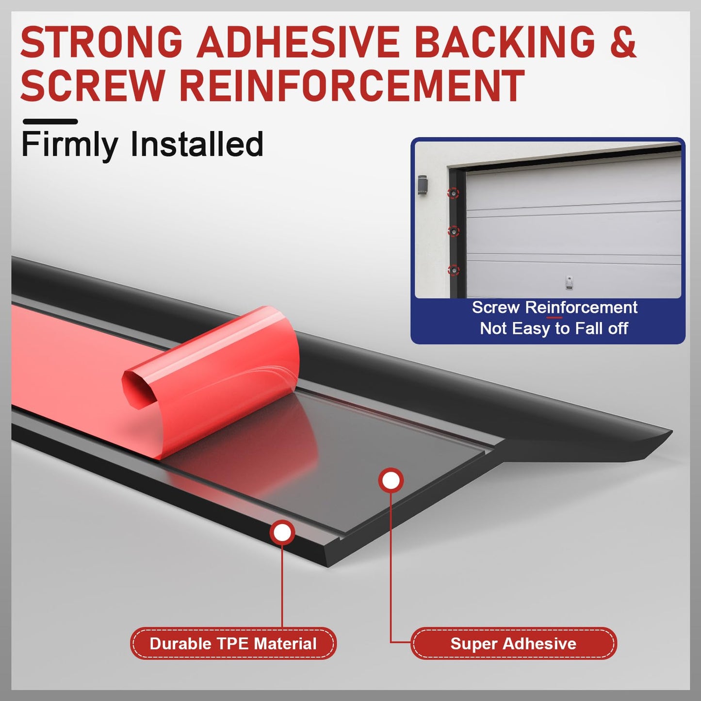 Garage Door Seal Top and Sides - 36 Ft Garage Door Weather Stripping Side Seal, Heavy Duty Weatherproof TPE, Insulates, Prevents Drafts, Easy Installation for Homeowners and DIYers