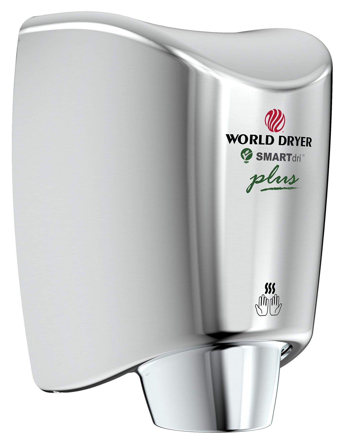 World Dryer K-972P SMARTdri Plus High Efficiency Intelligent Automatic Hand Dryer Hand Dryer in Polished Stainless Steel, Single Port Nozzle, 110-120V