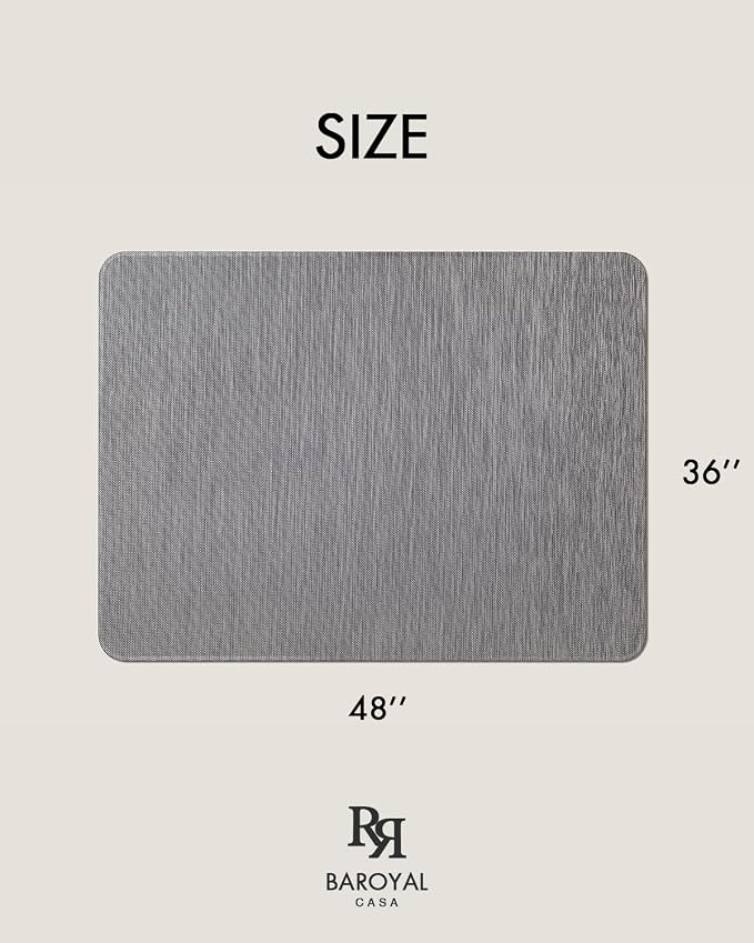 Baroyal Office Chair Mat for Hardwood Floor Under Desk Computer Rolling Chair Mat for Wood/Tile Floor Non-Slip Heavy Duty Desk Rug PVC Plastic Hard Floor Protector 36" x 48" (Gray)