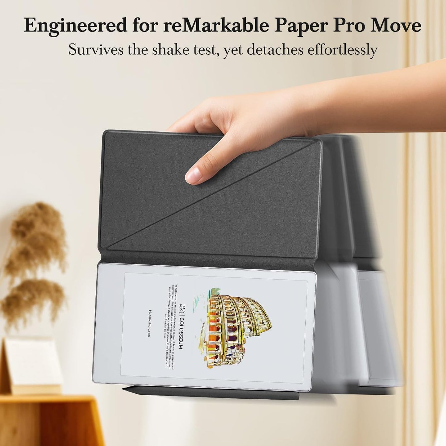 Ayotu 7.3", 1:1 Case for Remarkable Paper Pro Move Milk Notes Pattern Smart Folio with Auto Wake/Sleep, Fit Cover