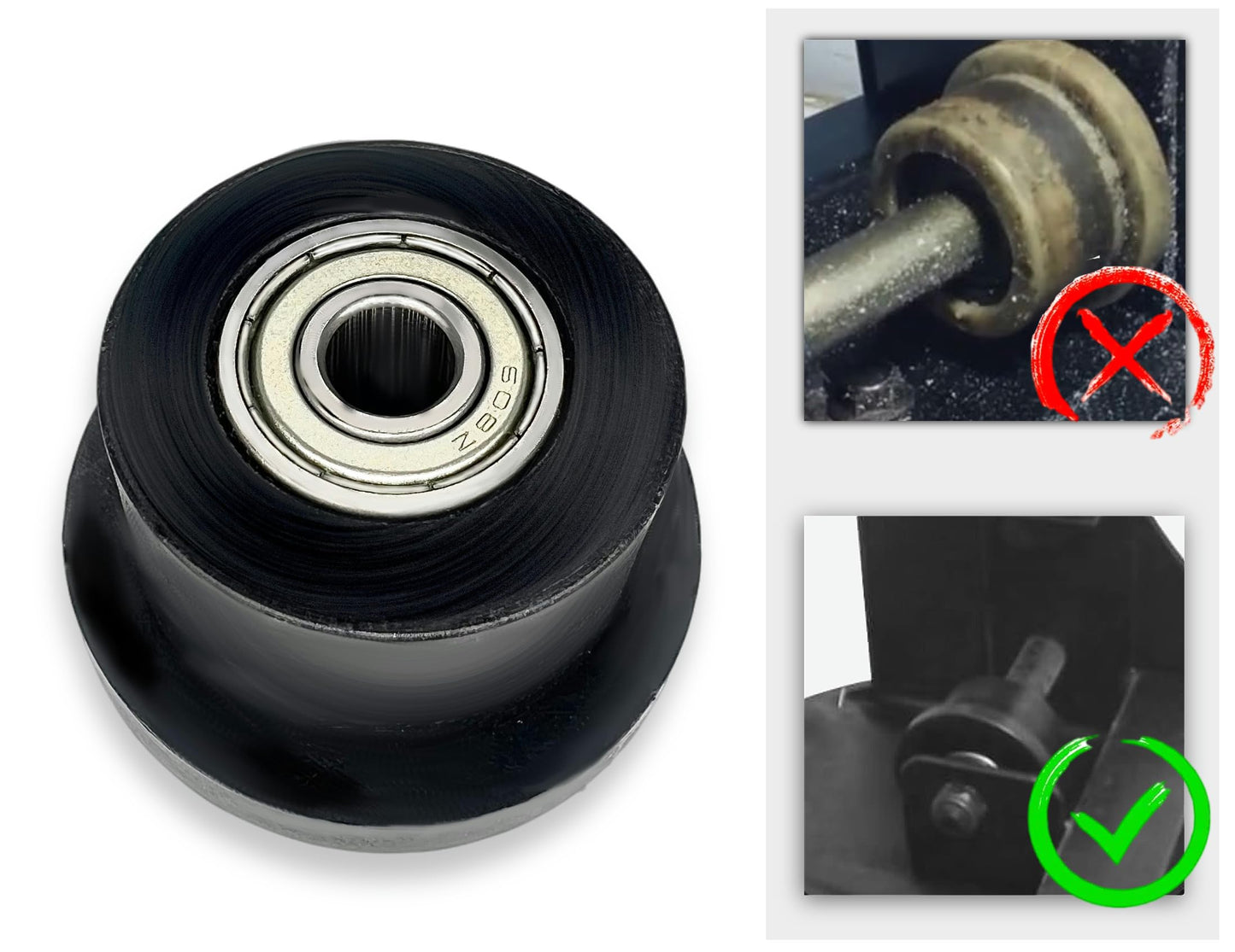 HCLLPS 4-Pack Universal Gym Machine Roller Wheels - Heavy-Duty Black Plastic Rollers for Multi-Model Home Fitness Equipment, Direct Replacement for Worn Exercise Machine Components