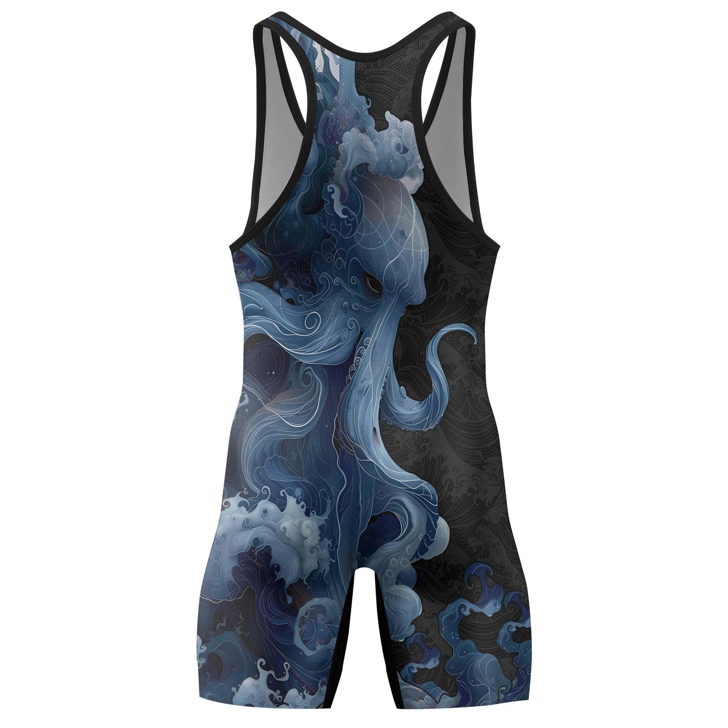 BATTLEGEND Octopus Men's Wrestling Singlet, Wrestling Outfits for Men, Cool & Breathable Freestyle Singlet (Abyss Leviathan, X-Small)
