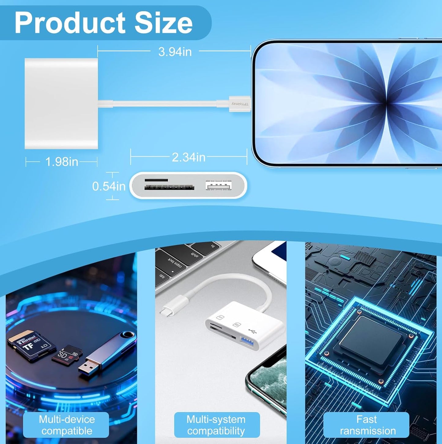 TPYoimay 3 1 15, S10/S9 USB C to Micro SD TF Memory Card Reader, in USB Camera Card Reader Adapter, Compatible