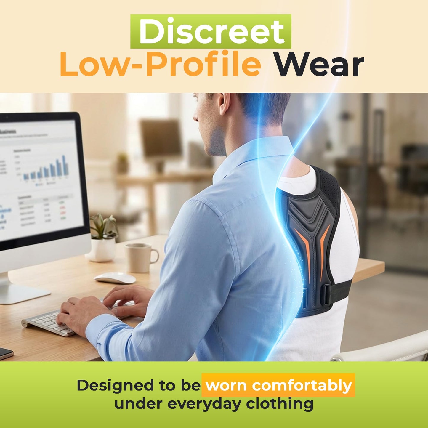 FELUVI Posture Corrector for Women & Men, Adjustable Back Straightener for Upper Back Support, Breathable Clavicle Brace, Soft Padded, Wear Under Clothes