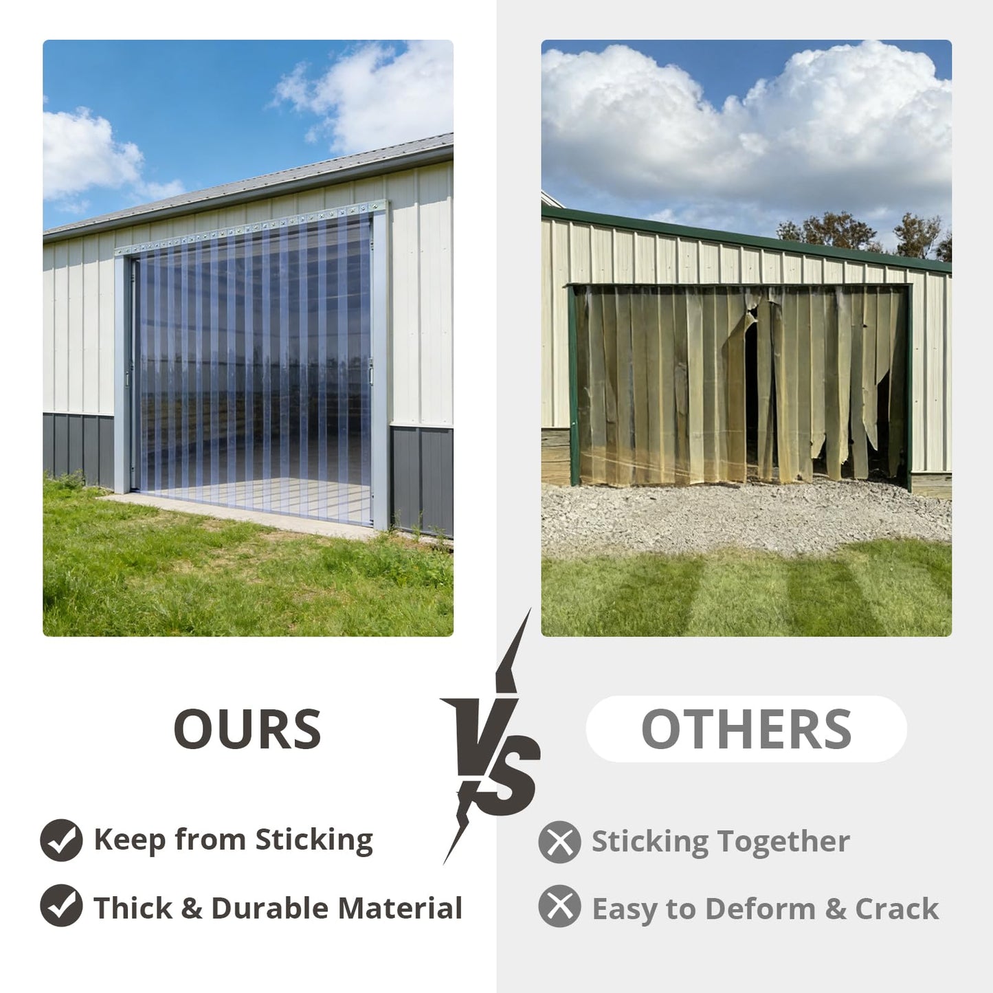 LovePads Clear PVC Strip Door Curtain with Knife & Tape Measure - Plastic Walk in Cooler Curtains, Thermal Freezer Cover for Commercial Warehouse & Garage, 12" x 50' Bulk Roll