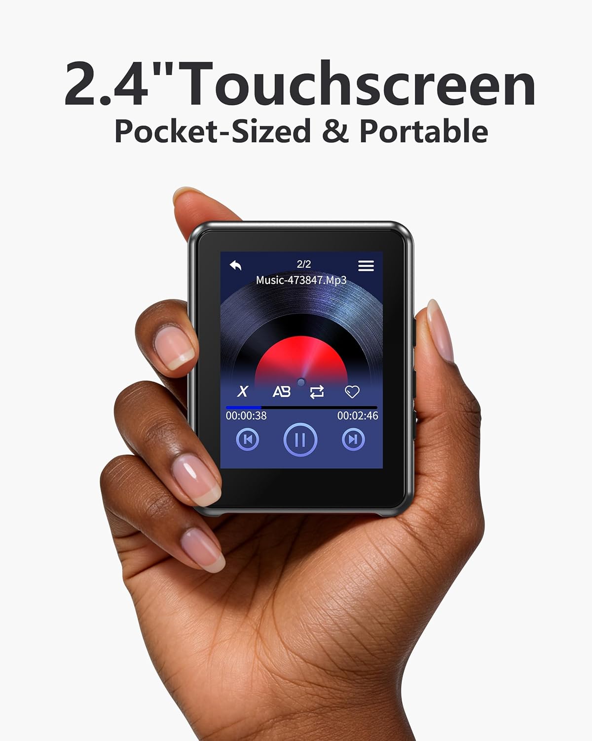 KeenPlus MP3 5.3,64GB Player,2.4" Wireless Player with Bluetooth Micro SD Card, Metal Digital Audio Touch Screen,HiFi