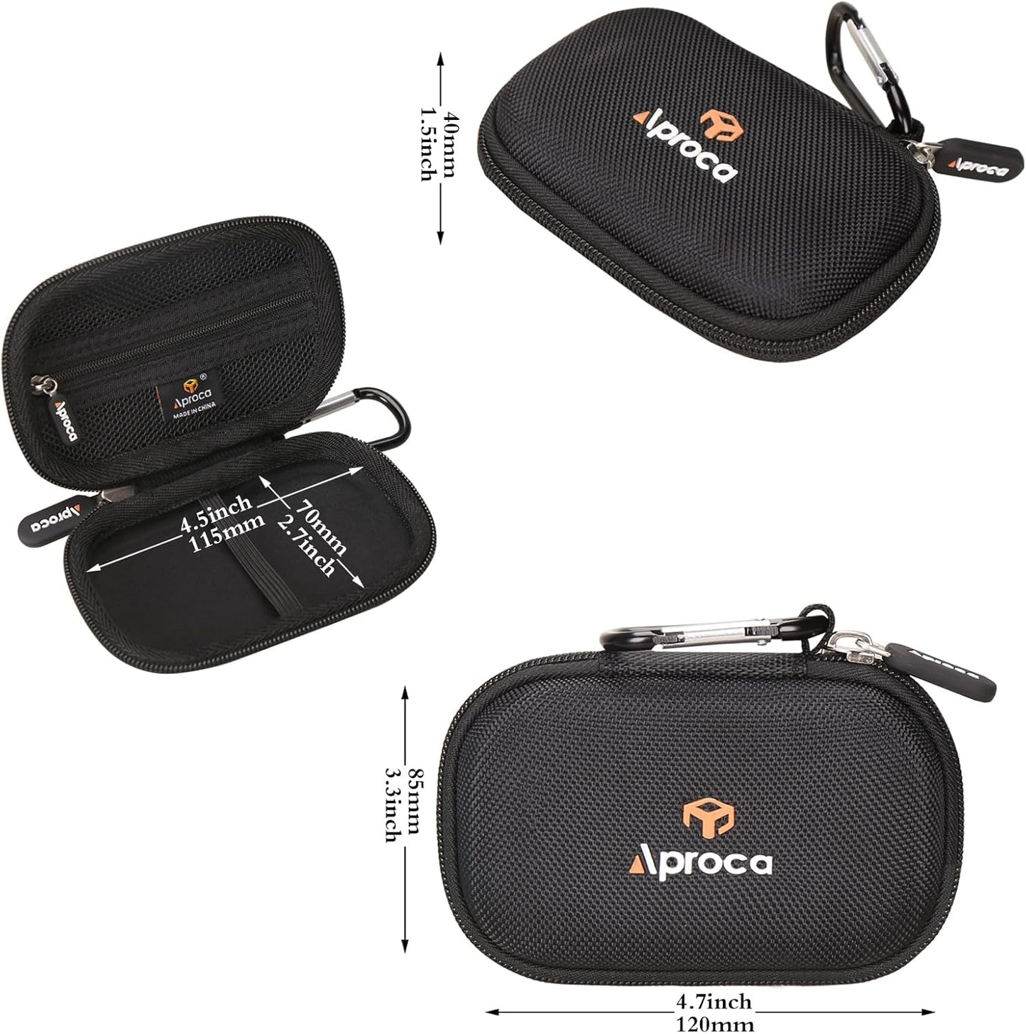 Aproca Case Compatible with PLAUD Note/Note Pro AI Voice Recorder, Portable Hard Storage Bag for Accessories -Black