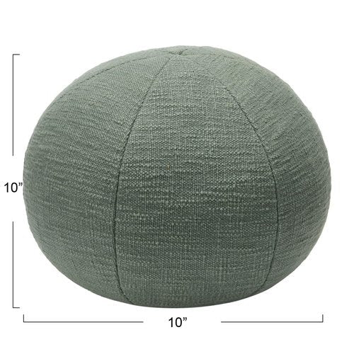 Creative Co-Op Cotton Slub Orb Pillow, 10" L x 10" W x 4" H, Green