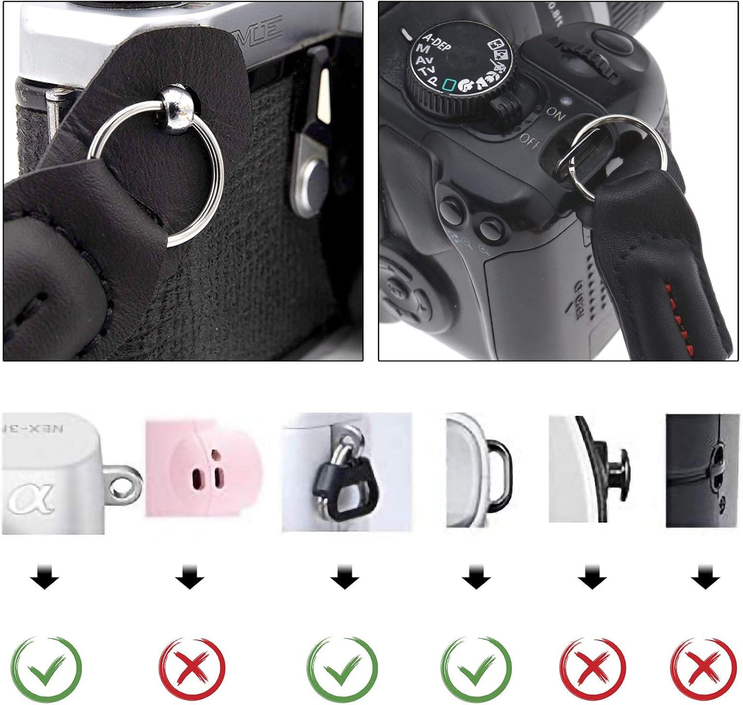 Soft Cotton Core Anti-Scratch Wrist Strap for DSLR Cameras - Comfortable & Stylish (Black)