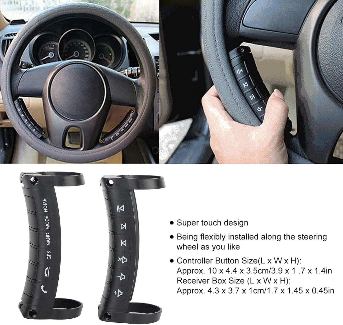 Tomotato Universal Wireless Steering Wheel Control - Compatible with Car DVD/Radio/Navigation Systems, Plug & Play