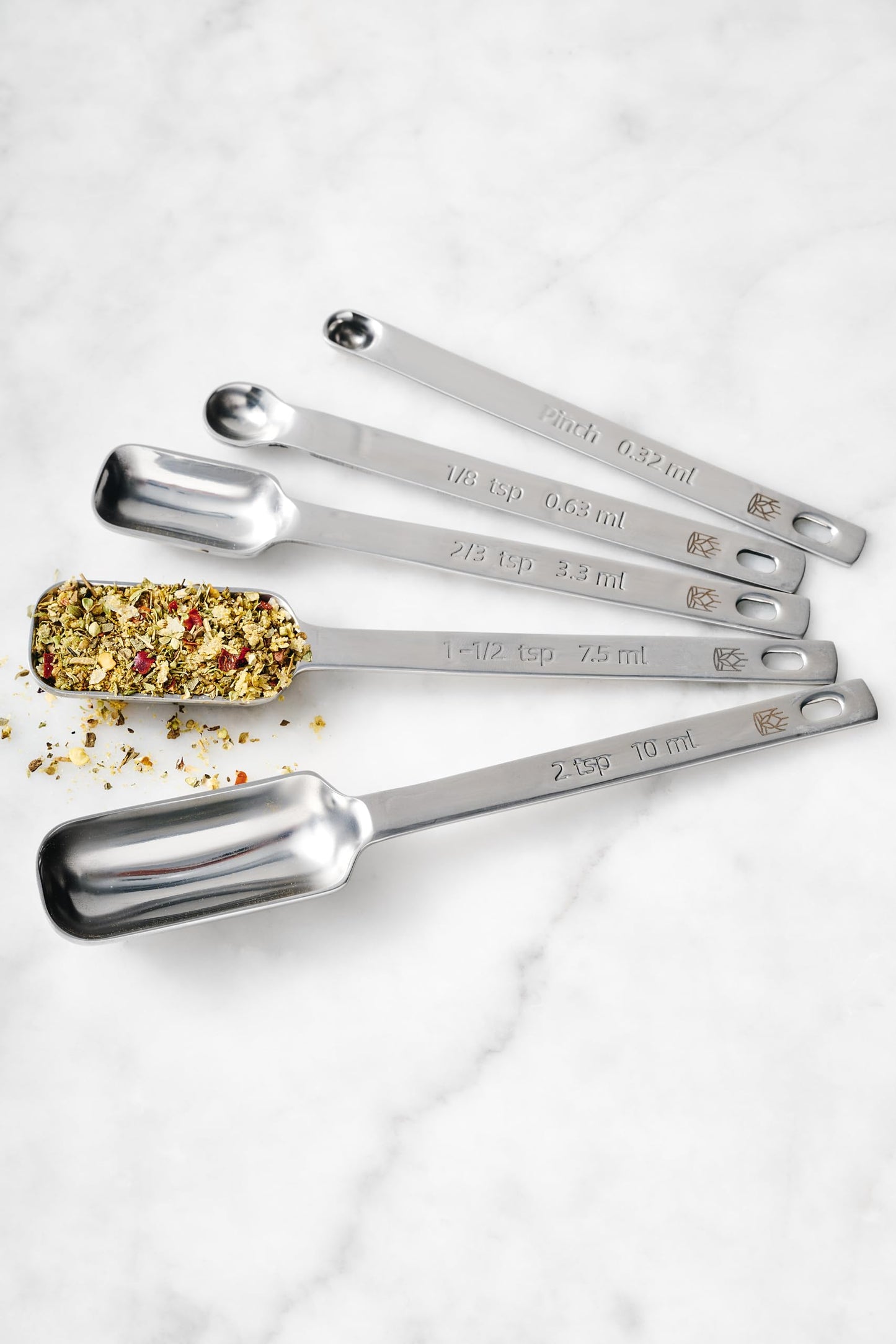 King Arthur Baking Company Odd-Sized Measuring Spoons, 18/8 Stainless Steel, 5-Piece Set, Precision Measures, For Baking And Cooking
