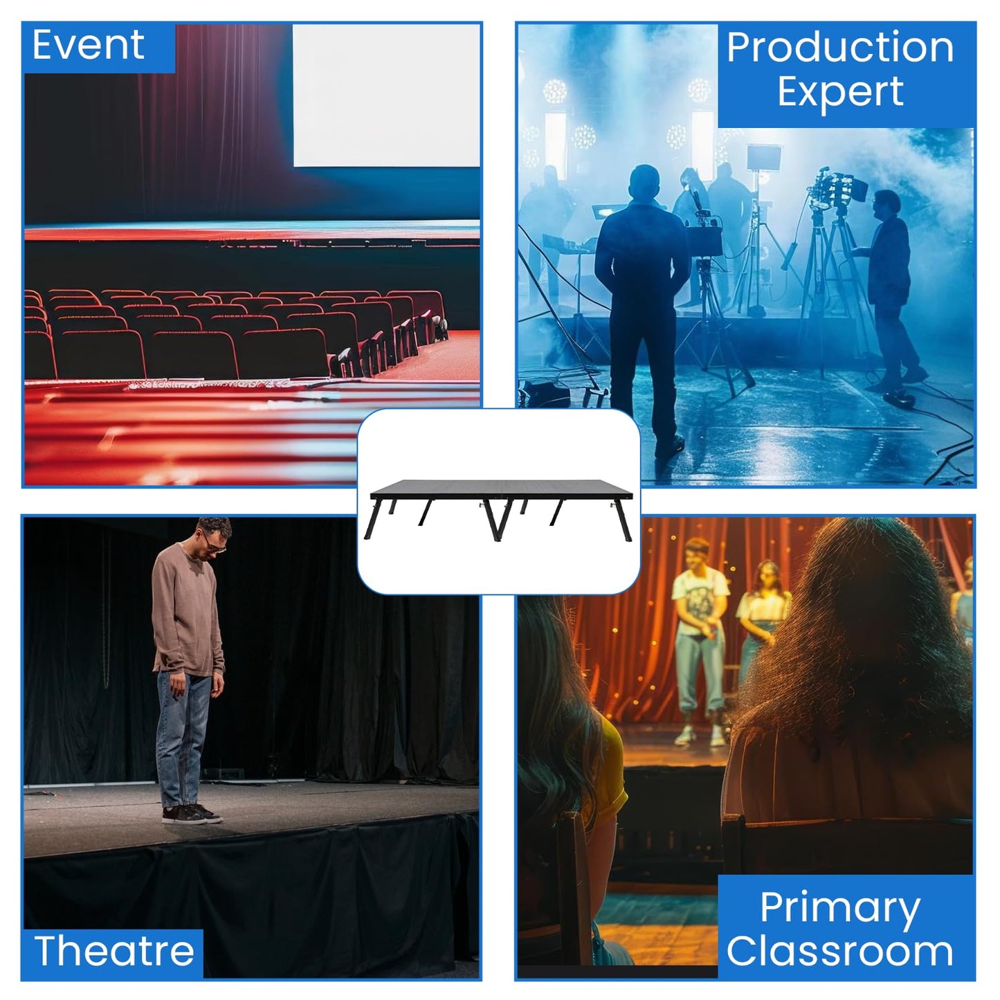 4'x8' MyStage - 2 Stage Platform with Adjustable Height 17"-28"