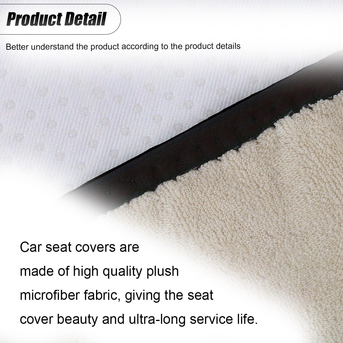 ZIMISI Waterproof Car Seat Covers, Non-Slip Towel Front Seat Covers, Sweat Car Seat Protector Cover for Gym Workout, Yoga, Running, Swimming, Beach & Hiking (Beige)