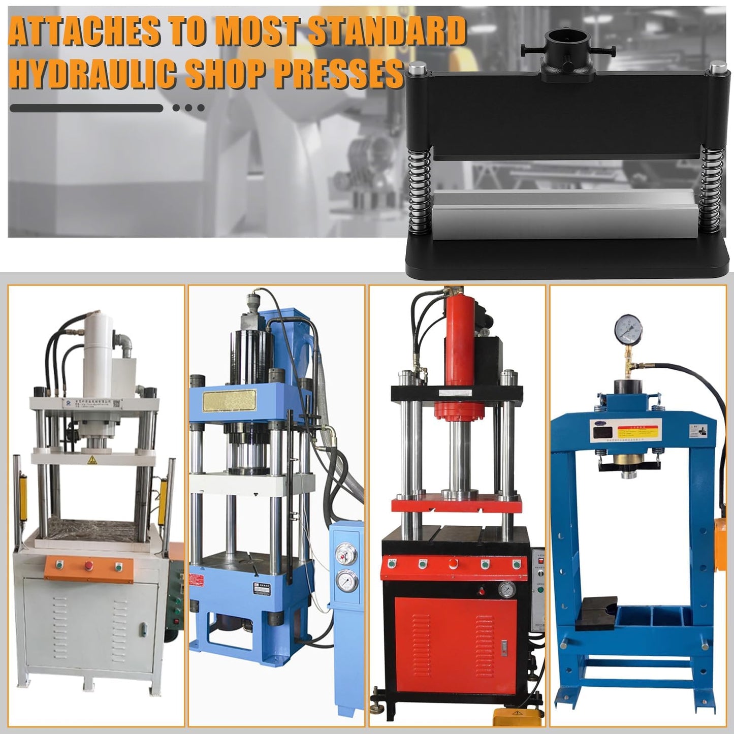 12" Press Brake Attachment, Hydraulic Press Accessories Kit, Dual Spring Design, Heavy Duty Metal Bending Tool For Standard 12/20 Ton Hydraulic Shop Presses