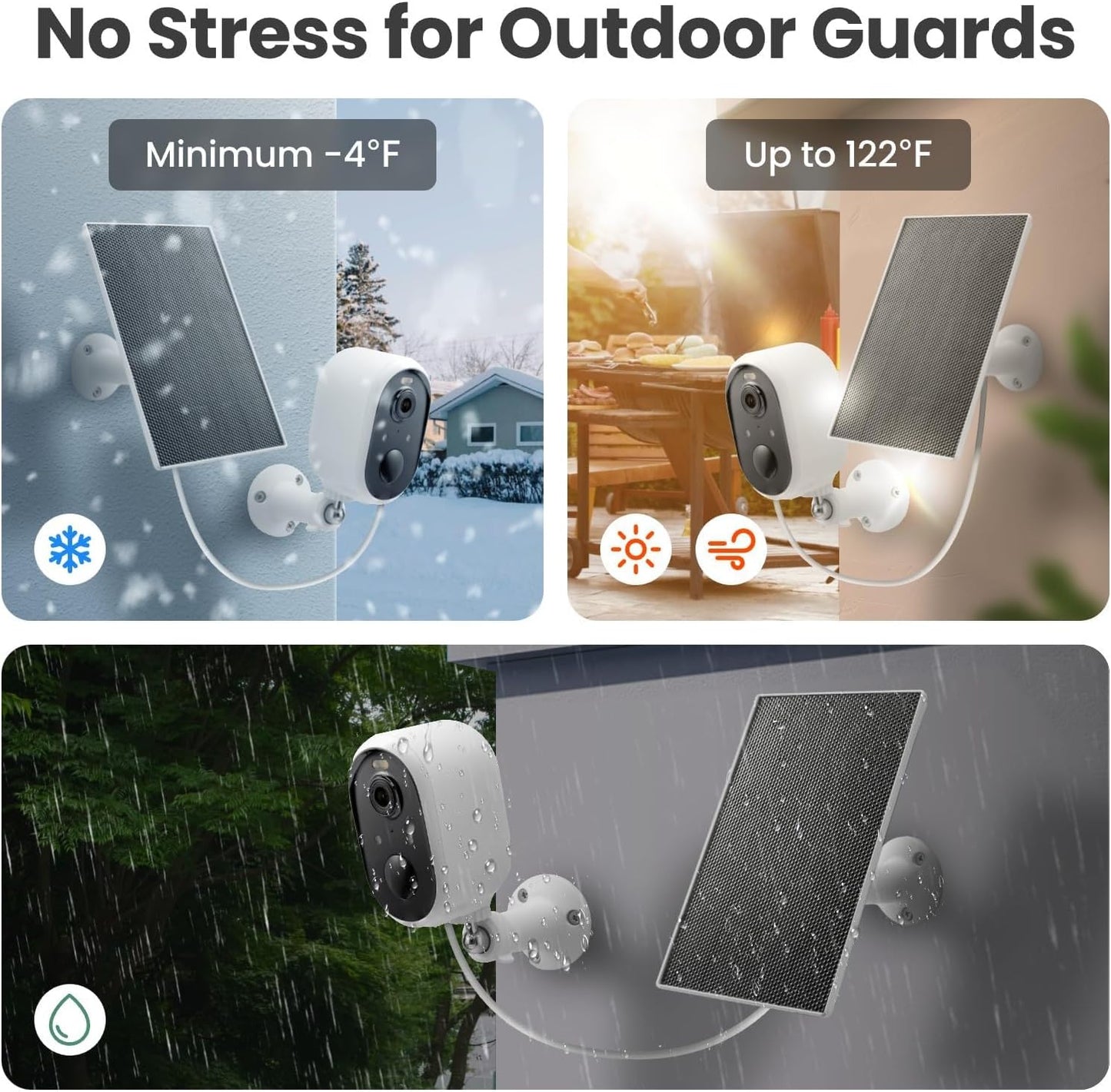 Aurumbach 2K Detection,2.4GHz 2-Way Solar Security Camera Outdoor Wireless, Color Night Vision, Battery Powered PIR
