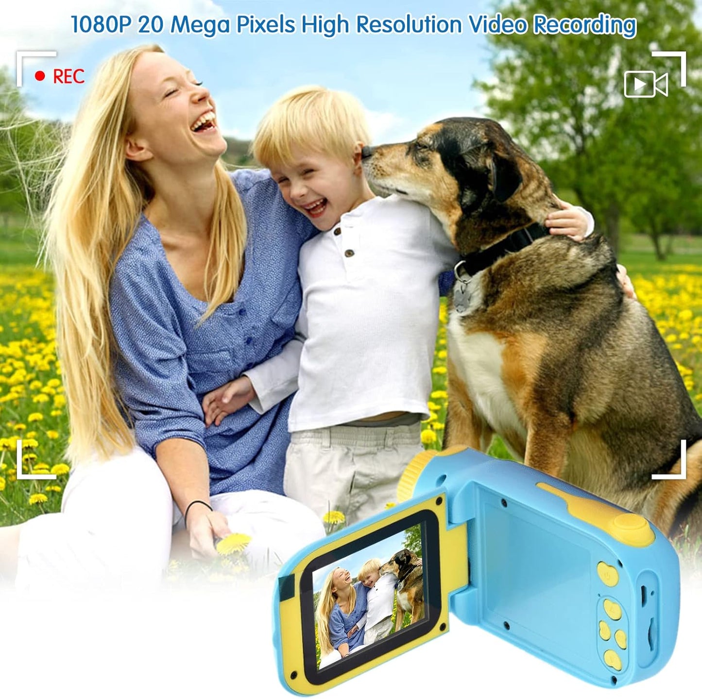 BORTT 1080P 20 2.4 Inch Kids Camcorder Mega Pixels High Resolution Kids Video Camcorder Portable Mini Digital Camera