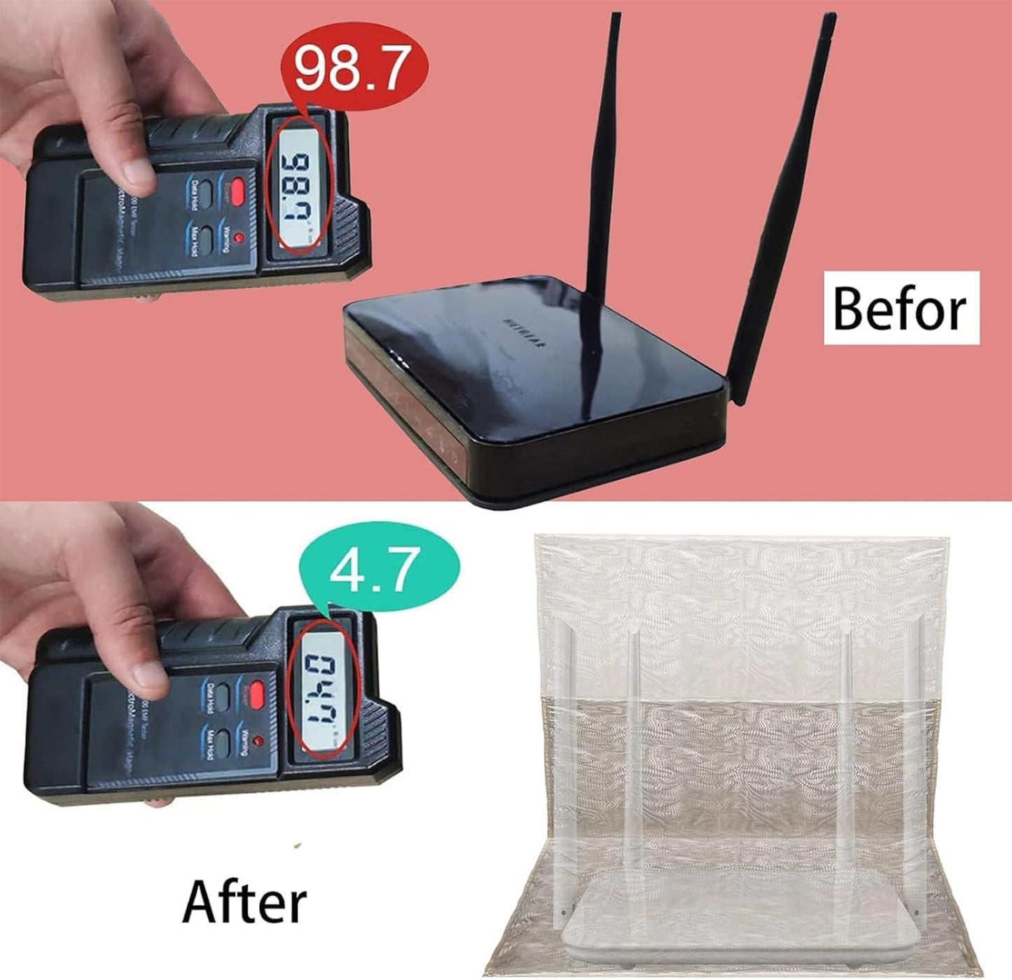 Azuline 13.8IN 15.7IN WiFi Router Cover Faraday Box WiFi Cover E m f Protection E M f Faraday Cage for Router Smart