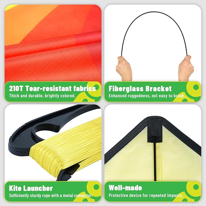 Delta Kites for Kids & Adults, Extremely Easy to Fly, Single Line Beach Kite