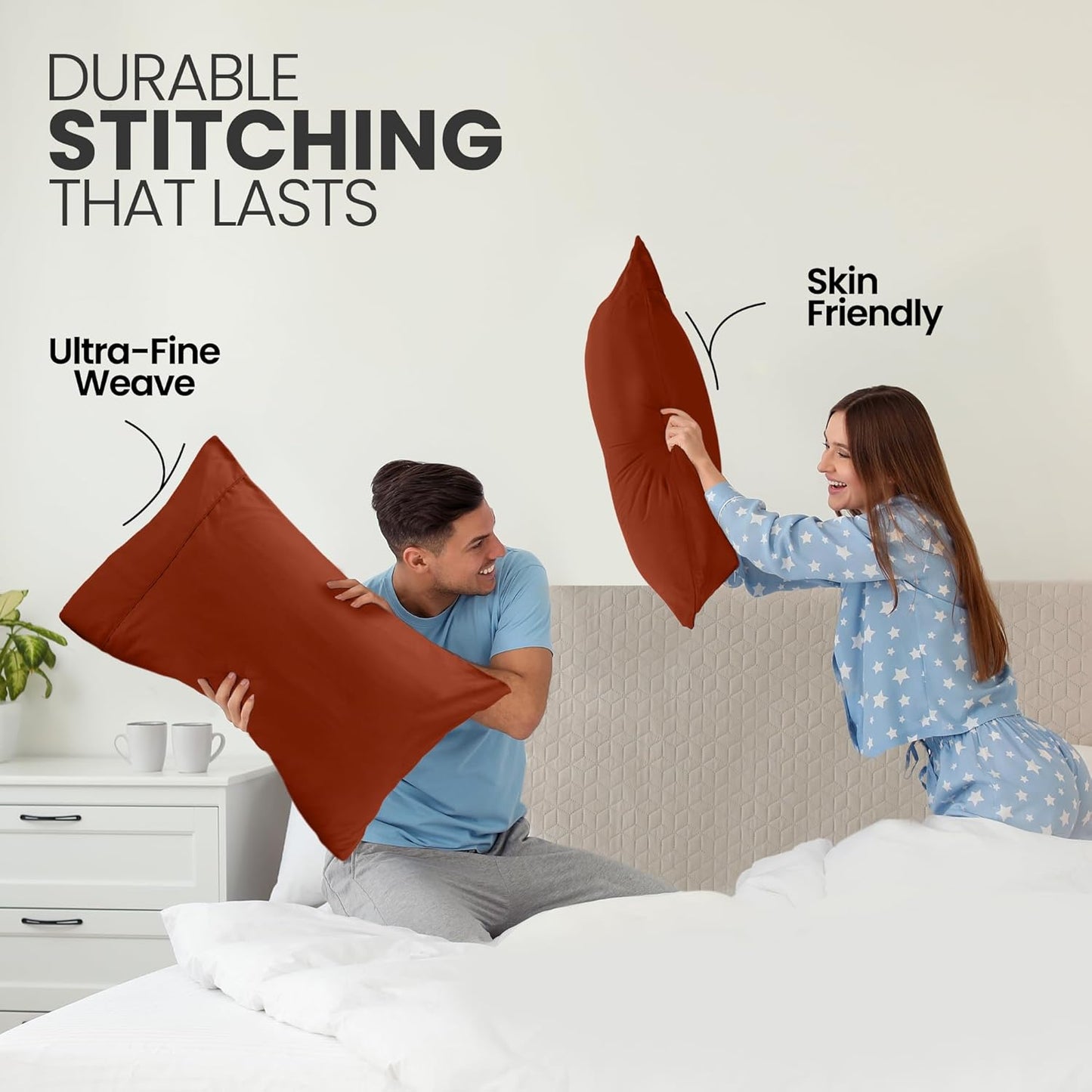 Utopia Bedding Queen Pillow Cases - Soft Brushed Microfiber - 2 Pack | Fade Resistant 20 x 30 Inches (Orange)