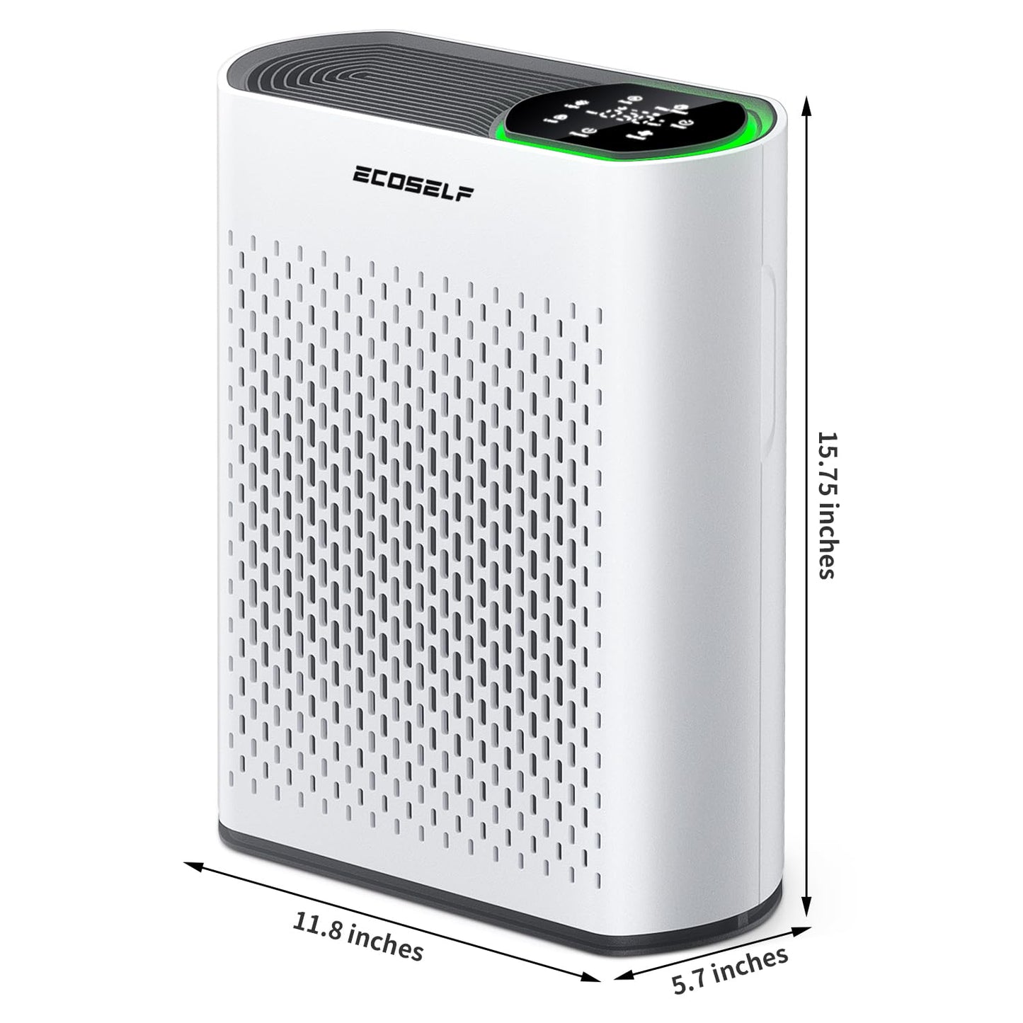 Air Purifier for Large Room, Cleans 2,400 ft² in 30 Mins, 3-Stage True HEPA, 360° Airflow, Large Touch Display Control, Real-Time Air Quality (PM2.5) Display, Ultra-Quiet 20dB Sleep Mode, HAP602 White