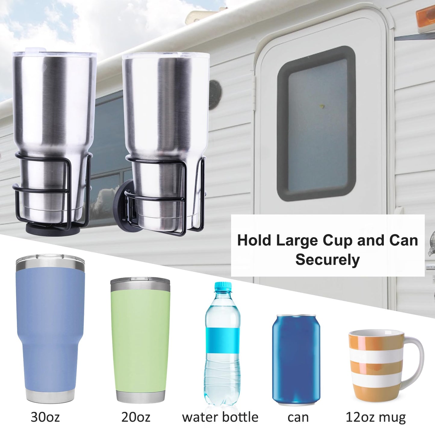Strong Magnetic Cup Holder, Fully Covered Anti Drop Drink Holder, Horizontal or Vertical Mount on Metal Surface, Portable Magnet Bottle Holder for Bus Tractor Truck Mower Refrigerator 1 Pack
