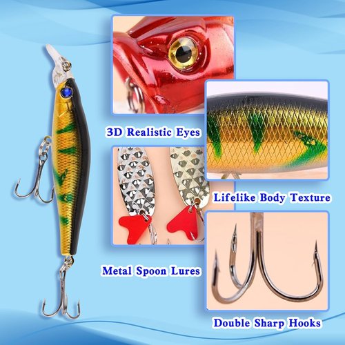 Lihome Fishing Advent Calendar 2026 - 24-Day Fishing Lure Set for Men & Boys | Freshwater & Saltwater GEA