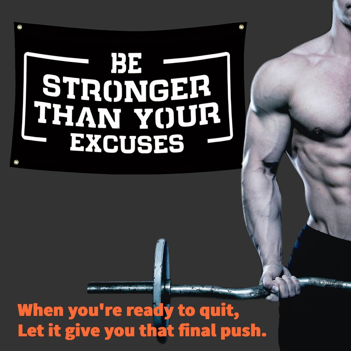 Eudaedom Fuel Your Fire! Motivational Gym Banner - Cool Workout Tapestry to Stay Focused & Driven | Garage, Dorm, Office Wall Flag-5x3FT