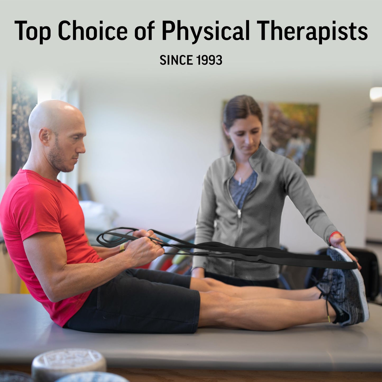 OPTP The Original Stretch Out Strap XL with Exercise Book, USA Made Stretch Out Straps for Physical Therapy, Yoga Stretching Strap or Knee Therapy Strap - Ten Loops, 7'5" Strap