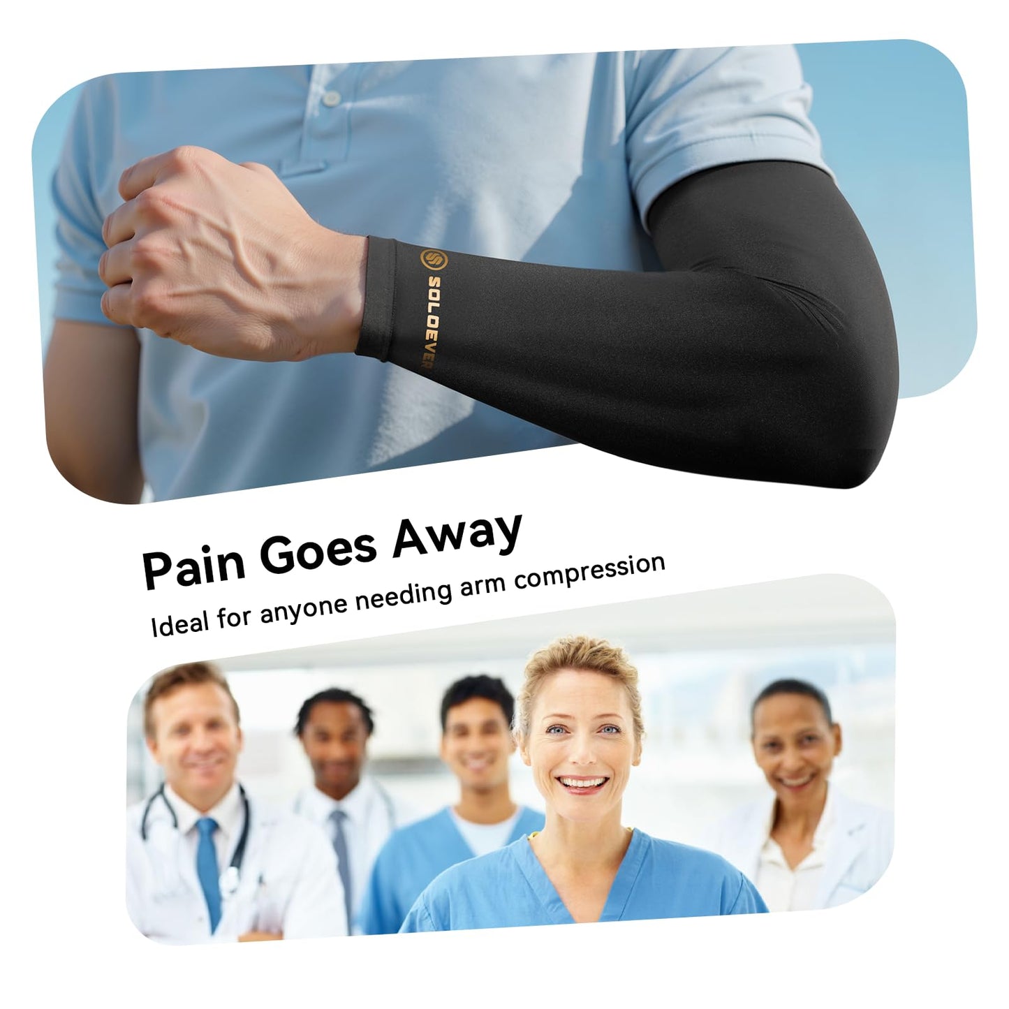 [360° Full Compression] Copper Arm Sleeves for Men & Women, [Ultra Breathable] Arm Brace for Forearm, Bicep, Triceps, Tennis Elbow, Basketball, Golf, Arthritis, Tendonitis, Bursitis (Black, L/XL)