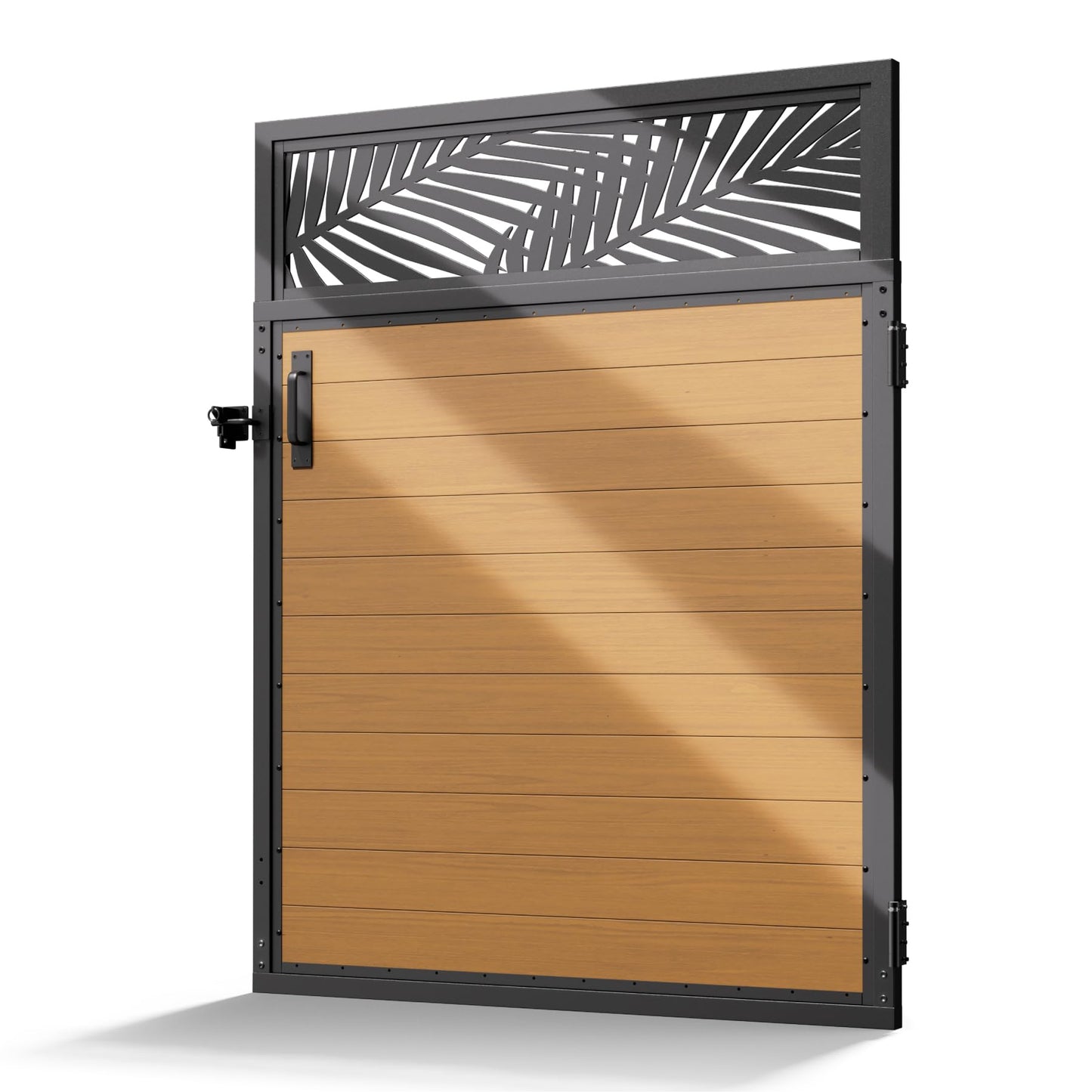 Uphode 4x5FT(46.8" x 59") 201 Stainless Steel Fence Gate Kit Heavy Duty, Anti Sag Metal Fence Gate Frame Kit with Aluminum Board, Morden Garden Gate Hardware Kit Outdoor (Left/Right Free-Installation)