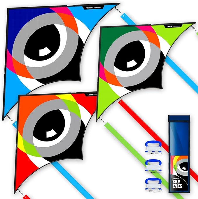 Delta Kites for Kids & Adults，Extremely Easy to Fly，Single Line Beach & Park Kite for Family Outdoor Games & Activities (Eye of The Sky)