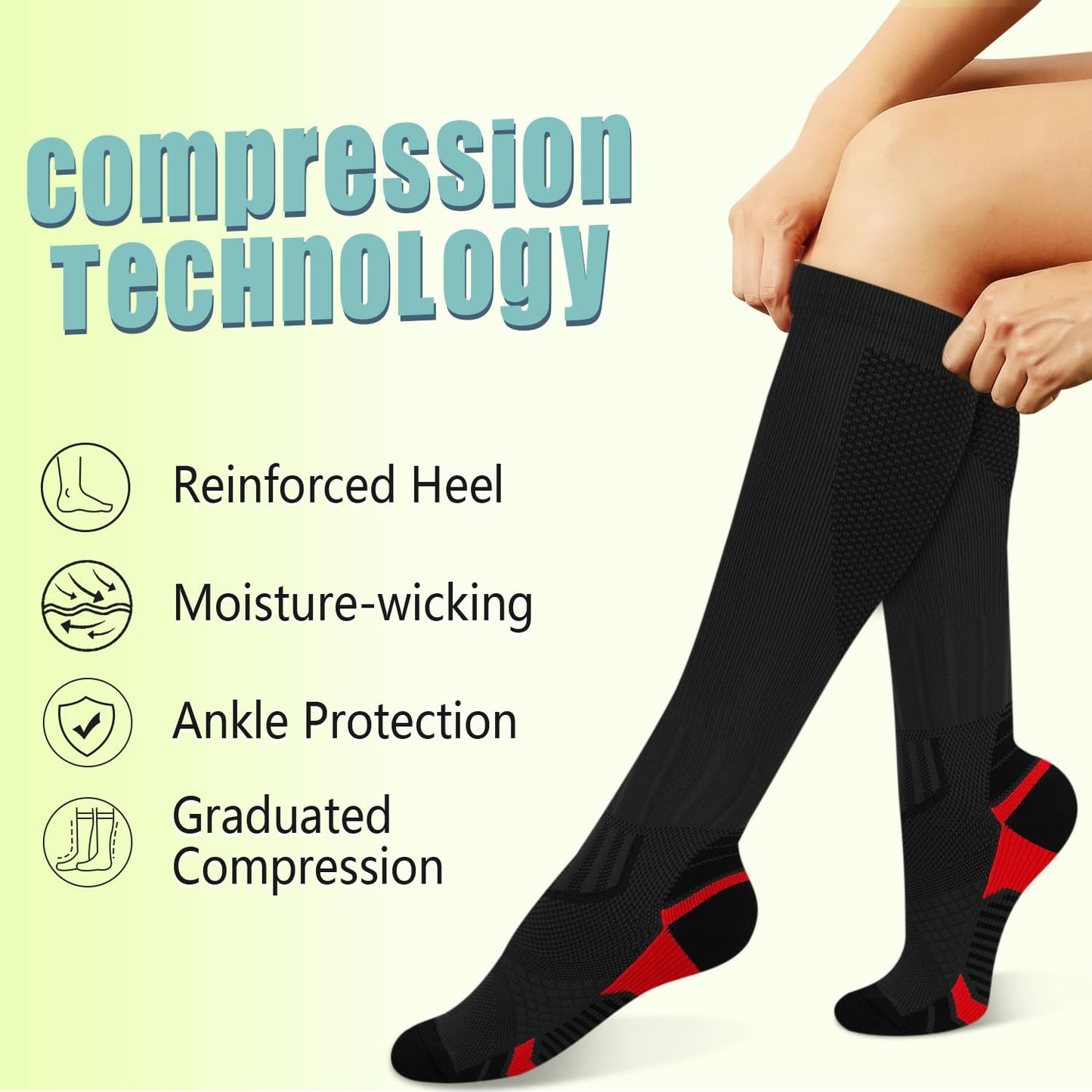 Copper Compression Socks 15-20 mmHg for Men & Women 8 Pairs – Circulation Support for Nurses,Travel,Running,Hiking,Soccer,Gifts,Pregnant,Flying,Workout Compression Socks(L/XL)