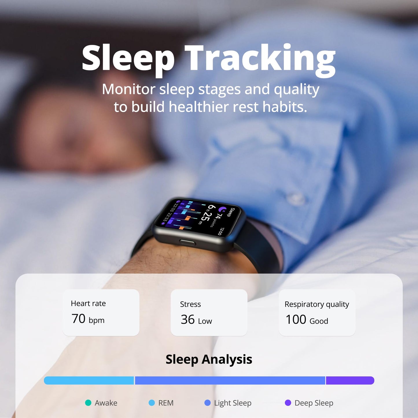 Motivaris Fitness Tracker for Men & Women with 1.47” HD Display, Heart Rate & SpO2 Tracking, Sleep & Activity Monitor, 100+ Sports Modes, 3ATM Waterproof Smart Band, Works with Android & iOS, Black