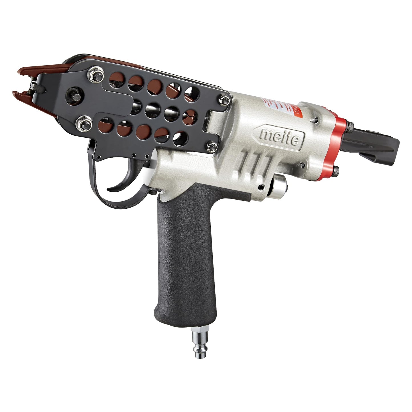 meite SC760C-I2 Pneumatic Hog Ring Gun, 16 Gauge 1/2" Crown Hog Ring Pliers, 2.6-3.6 mm Closure, Upgrade Trigger Air C Ring Stapler for Fencing, Upholstery, Pet Cages, and Bag Closing